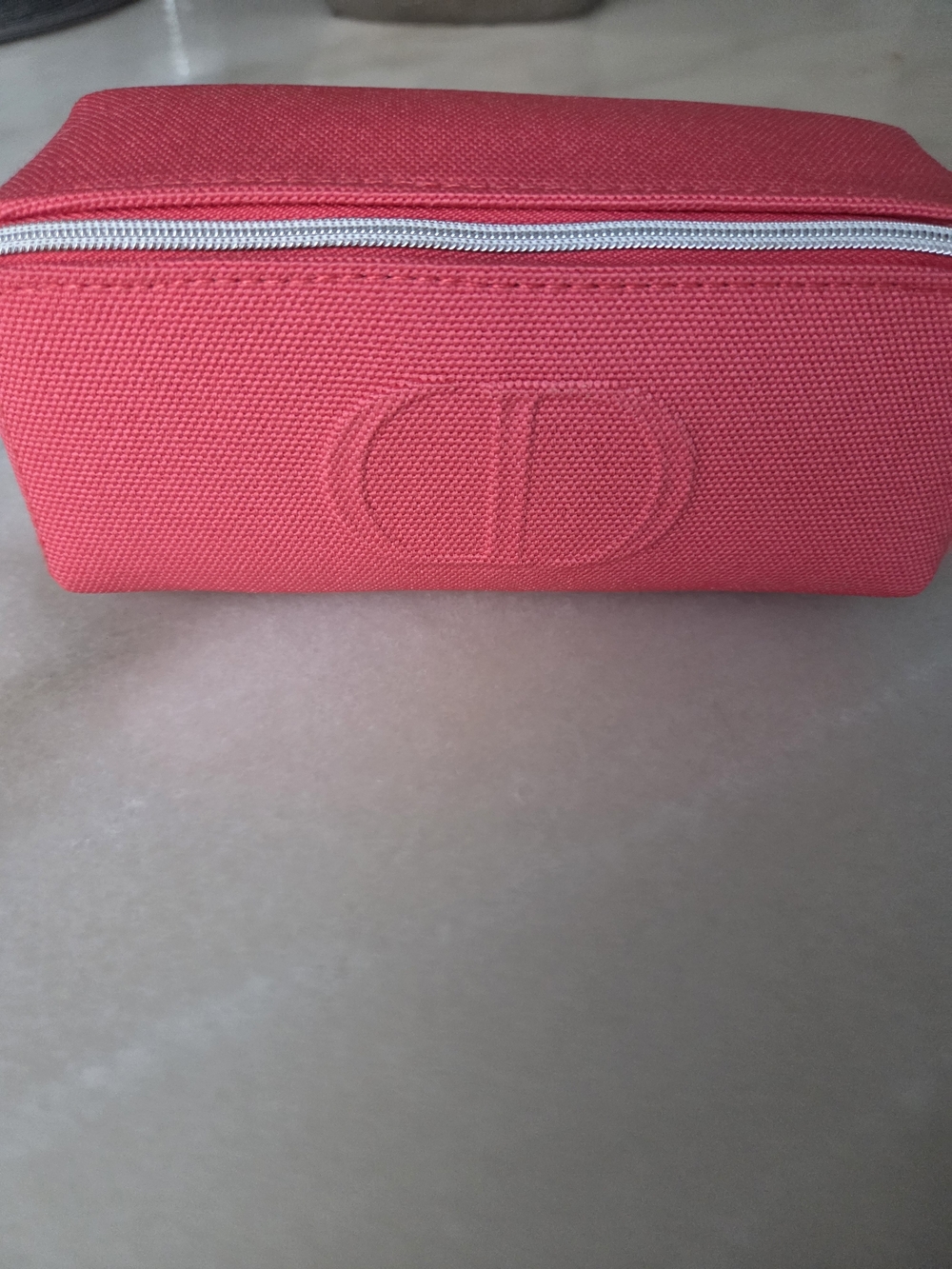 Dior Coral Pink Branded Cosmetic Pouch